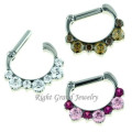 CZ-Stein nicht Piercing Nase Ring falsche Nase Ring Faux Septum Ring aus Edelstahl